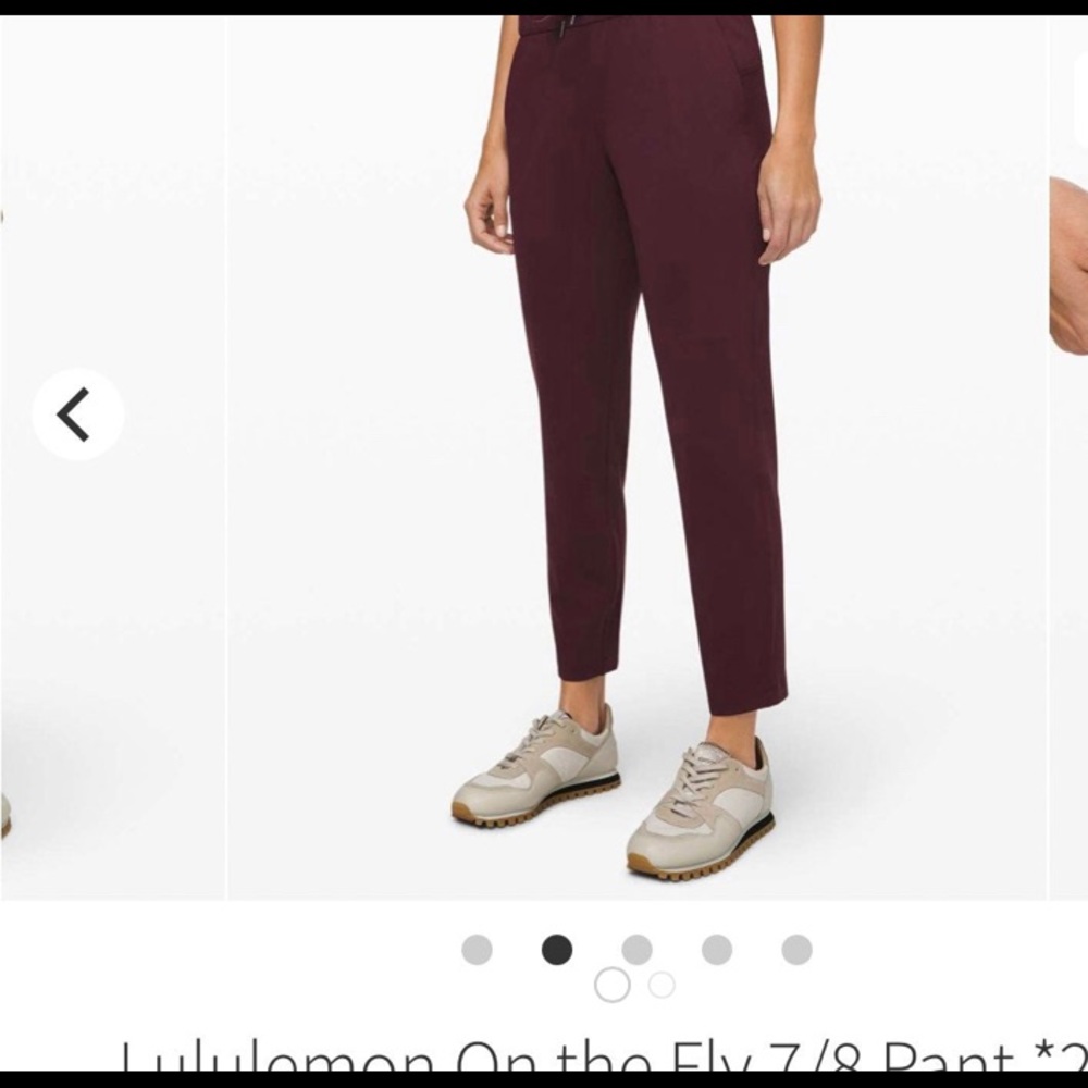 Lululemon on the fly luxtreme maroon 7/8 pants